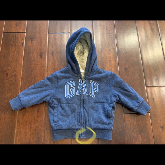 Gap logo cozy hooded jacket, Sherpa lined, 12-18 months - Picture 7 of 7